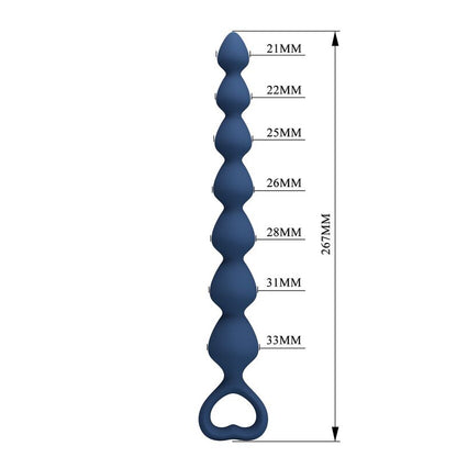MR PLAY - BLÅ ANALPÄRLOR OCH ANALPLUGG I SILIKON 26,7 CM