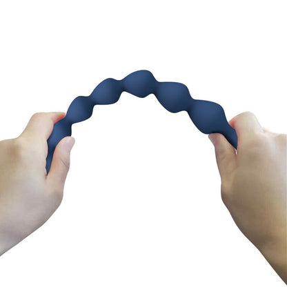 MR PLAY - BLÅ ANALPÄRLOR OCH ANALPLUGG I SILIKON 26,7 CM