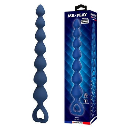 MR PLAY - BLÅ ANALPÄRLOR OCH ANALPLUGG I SILIKON 26,7 CM