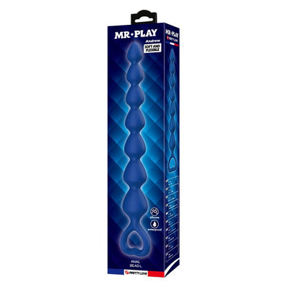 MR PLAY - BLÅ ANALPÄRLOR OCH ANALPLUGG I SILIKON 26,7 CM