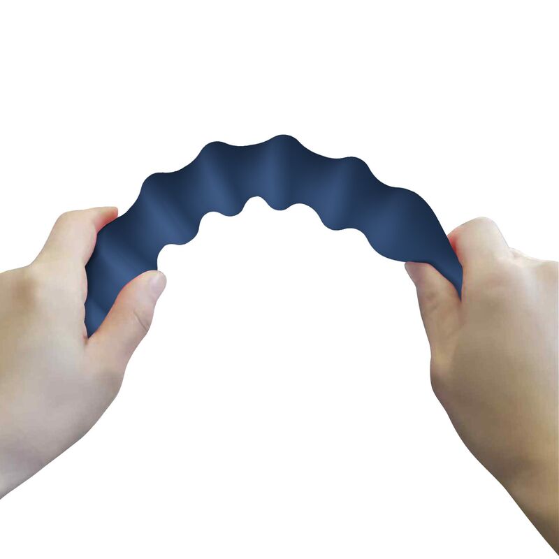 MR PLAY – BLÅ ANALPÄRLOR OCH ANALPLUGG I SILIKON – Ø 3,4 CM – 28,5 CM