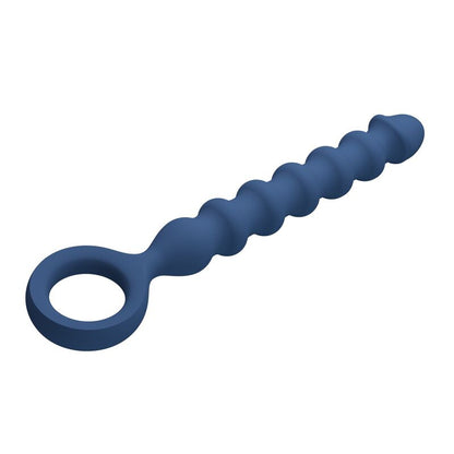 MR PLAY – BLÅ ANALPÄRLOR OCH ANALPLUGG I SILIKON – Ø 3,4 CM – 28,5 CM