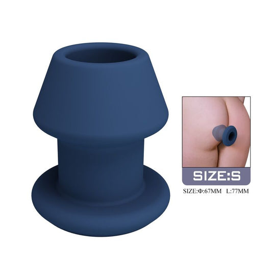 MR PLAY – JACK BLUE SILICONE HOLLOW ANAL PLUG STORLEK S