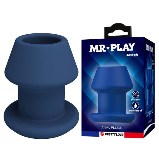 MR PLAY – JACK BLUE SILICONE HOLLOW ANAL PLUG STORLEK S
