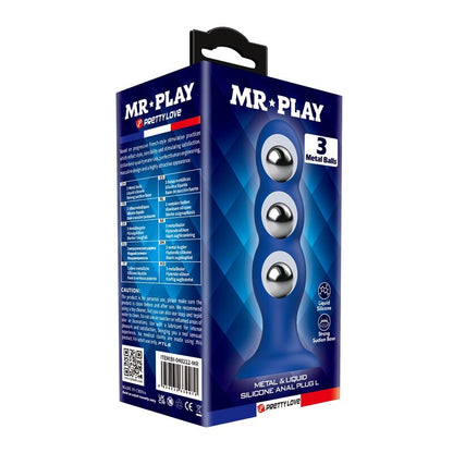 MR PLAY - ANALPLUGG MED METALLKULOR OCH SUGPROPP BLÅ