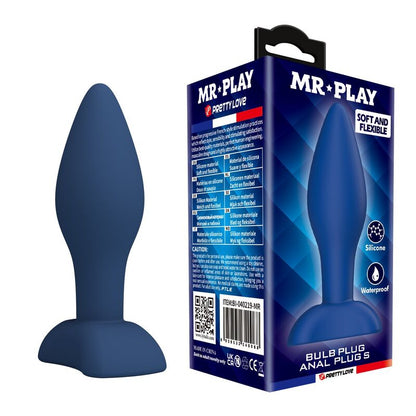 MR PLAY - KONISK ANALPLUGG I SILIKON BLÅ S