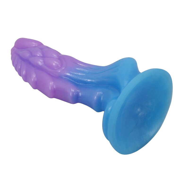 POWER MONSTERS – ATLANTEANS REALISTISK DILDO MED SUGPROPP 19 CM Ø 5 CM BLÅ & LILA