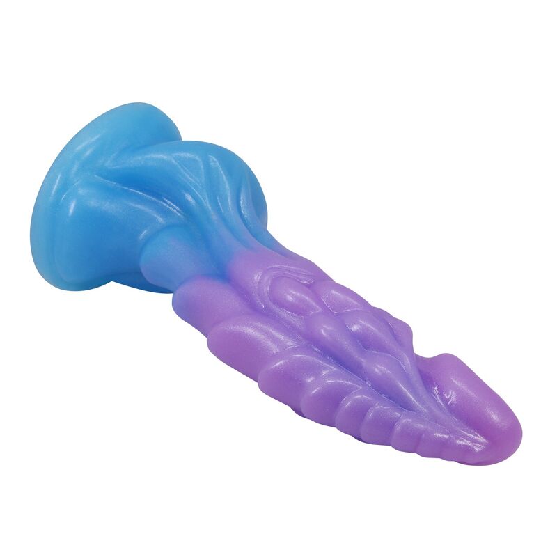 POWER MONSTERS – ATLANTEANS REALISTISK DILDO MED SUGPROPP 19 CM Ø 5 CM BLÅ & LILA