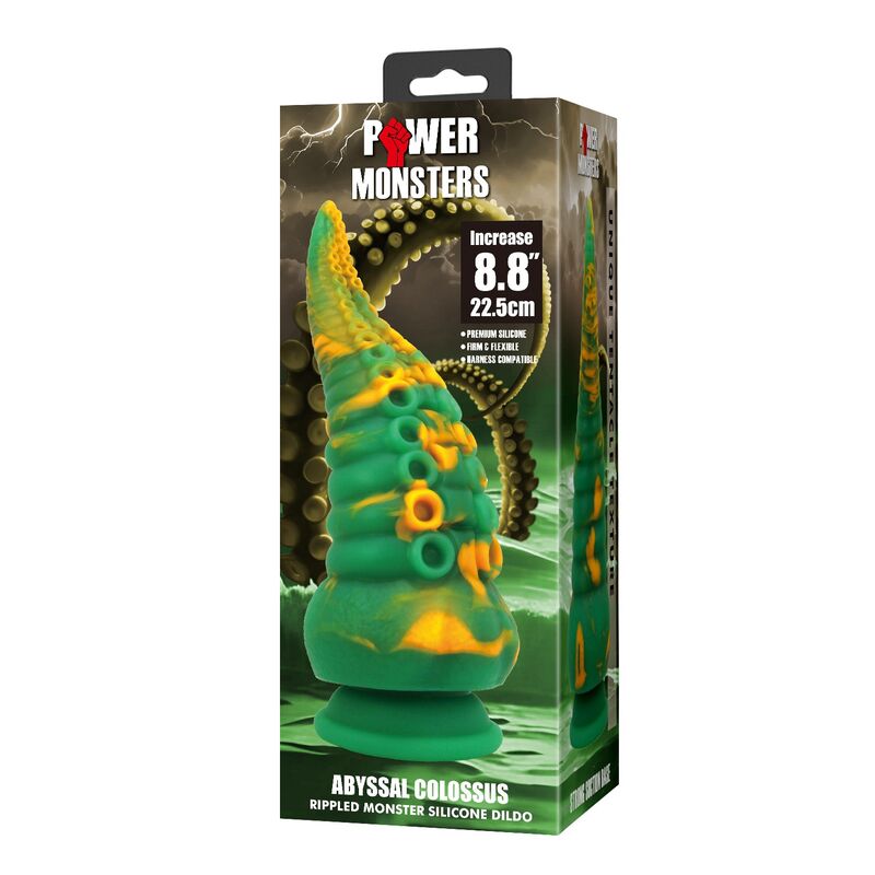 POWER MONSTERS - ABYSSAL COLOSSUS TVÅFÄRGAD FANTASY-DILDO I SILIKON 22,5 CM Ø 6 CM