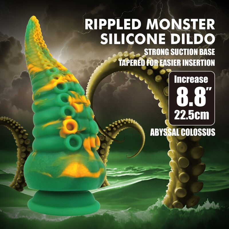 POWER MONSTERS - ABYSSAL COLOSSUS TVÅFÄRGAD FANTASY-DILDO I SILIKON 22,5 CM Ø 6 CM