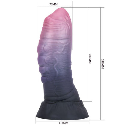 POWER MONSTERS - DREADFUL FIEND TVÅFÄRGAD FANTASY SILIKONDILDO 24 CM Ø 6 CM