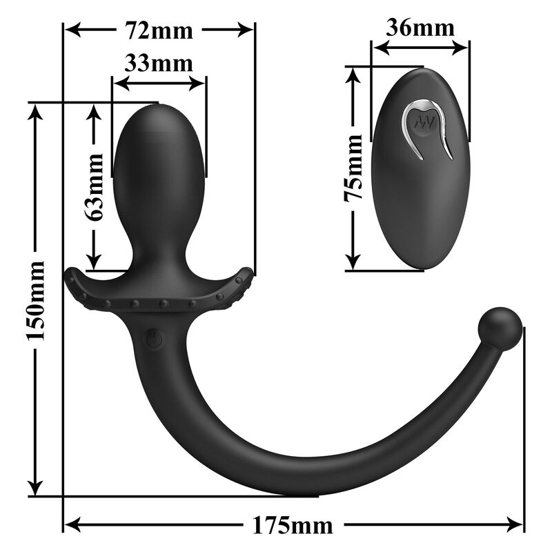 MR PLAY - TRÅDLÖS ANAL- OCH PERINEUMVIBRATOR MED FJÄRRKONTROLL SVART