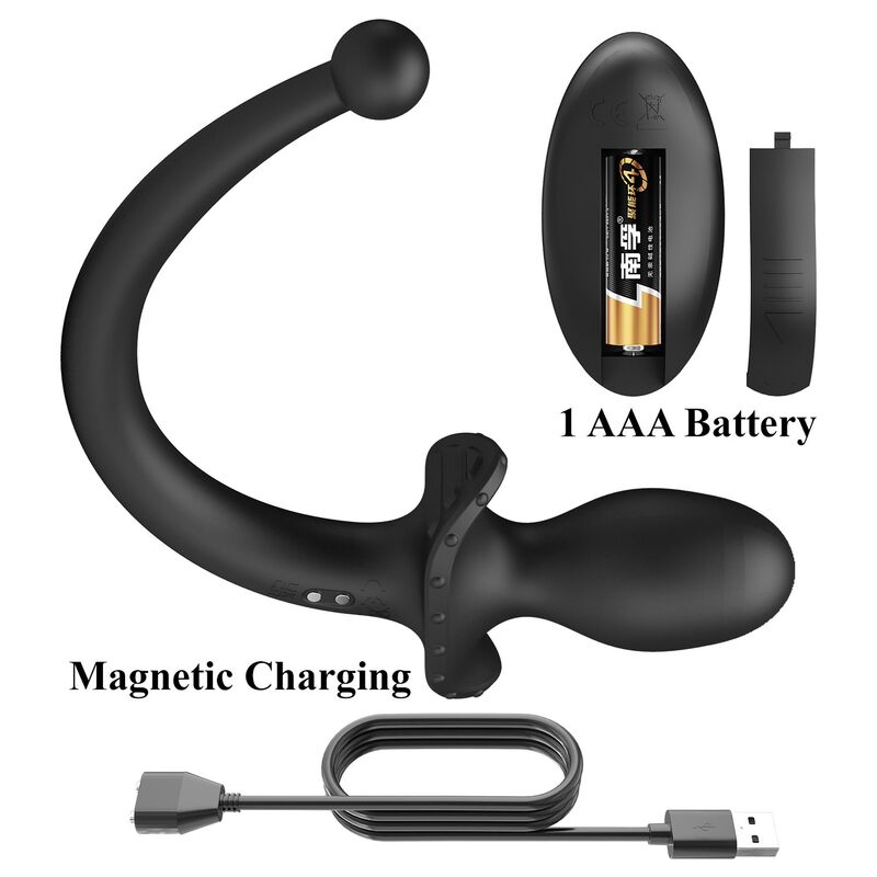MR PLAY - TRÅDLÖS ANAL- OCH PERINEUMVIBRATOR MED FJÄRRKONTROLL SVART