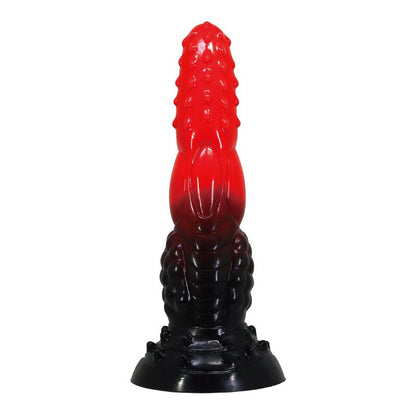 POWER MONSTERS – FIRE DRAGON FANTASY DILDO MED SUGPROPP 24,5 CM Ø 5,8 CM RÖD & SVART