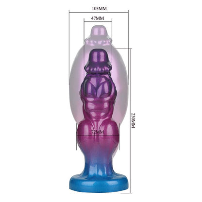 POWER MONSTERS - RIFT TITAN TVÅFÄRGAD UPPSLÄBAR FANTASY-DILD I SILIKON 24 CM Ø 5 CM
