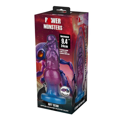 POWER MONSTERS - RIFT TITAN TVÅFÄRGAD UPPSLÄBAR FANTASY-DILD I SILIKON 24 CM Ø 5 CM
