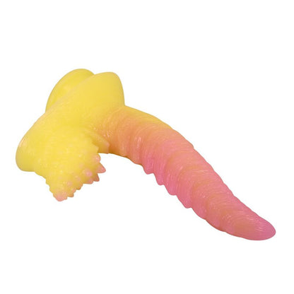 POWER MONSTERS - RIPPAD MONSTERFANTASY-DILDO MED SUGPROPP 22,5 CM Ø 5,5 CM ROSA & GUL