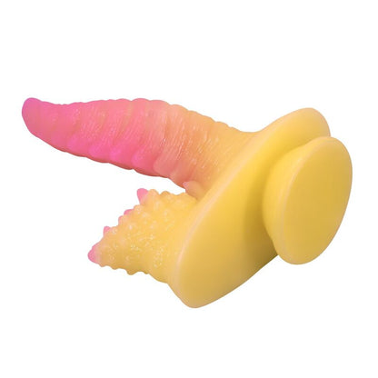 POWER MONSTERS - RIPPAD MONSTERFANTASY-DILDO MED SUGPROPP 22,5 CM Ø 5,5 CM ROSA & GUL