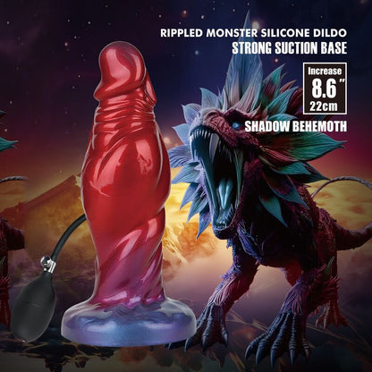 POWER MONSTERS - SHADOW BEHEMOTH TVÅFÄRGAD UPPSPUBAR FANTASY SILIKONDILD 22 CM Ø 5 CM