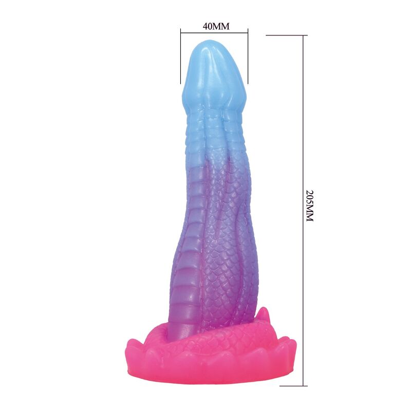 POWER MONSTERS - VOID PYTHON FANTASY-DILD MED SUGPROPP 20,5 CM Ø 5,2 CM BLÅ, LILA & ROSA