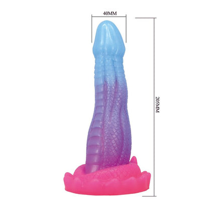 POWER MONSTERS - VOID PYTHON FANTASY-DILD MED SUGPROPP 20,5 CM Ø 5,2 CM BLÅ, LILA & ROSA