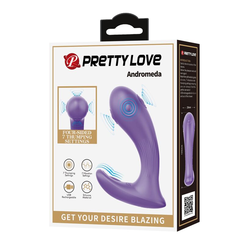 PRETTY LOVE - ANDROMEDA UPPLADDNINGSBAR VIBRATOR FÖR DUBBELSTIMULERING LILA