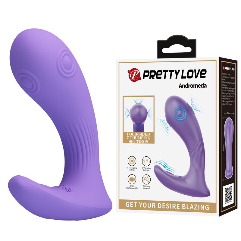 PRETTY LOVE - ANDROMEDA UPPLADDNINGSBAR VIBRATOR FÖR DUBBELSTIMULERING LILA