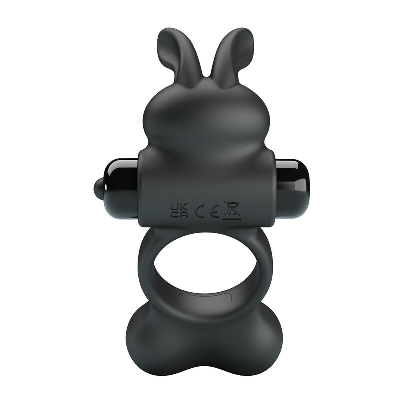 PRETTY LOVE - VIBRATING PENIS RING WITH BUNNY STIMULATOR 10 FUNCTIONS BLACK
