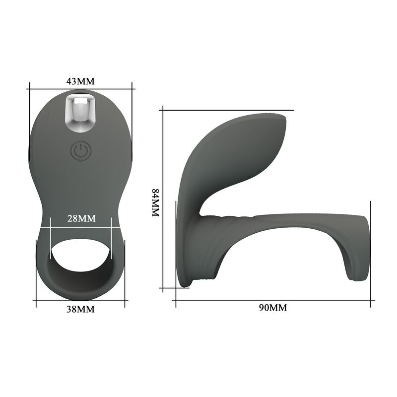 PRETTY LOVE - RECHARGEABLE VIBRATING RING WITH DUAL STIMULATOR