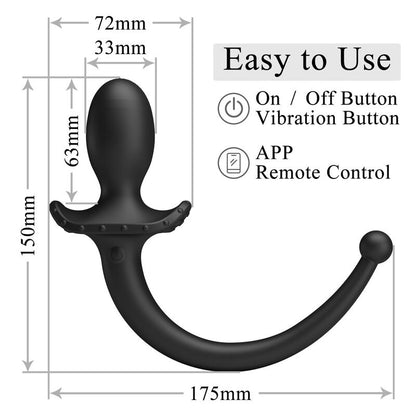 PRETTY LOVE - ANTHONY APP-STYRD ANAL- OCH PERINEUMVIBRATOR SVART