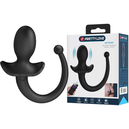 PRETTY LOVE - ANTHONY APP-STYRD ANAL- OCH PERINEUMVIBRATOR SVART