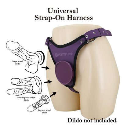 PRETTY LOVE - UNIVERSAL STRAP-ON HARNESS BRIEFS PURPLE AND BLACK