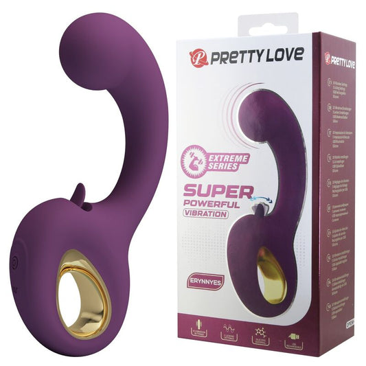 PRETTY LOVE – BRYNNLEE UPPLADDNINGBAR VIBRATOR MED ORALSTIMULATOR 10 VIBRATIONS- & 5 SLICKFUNKTIONER LILA