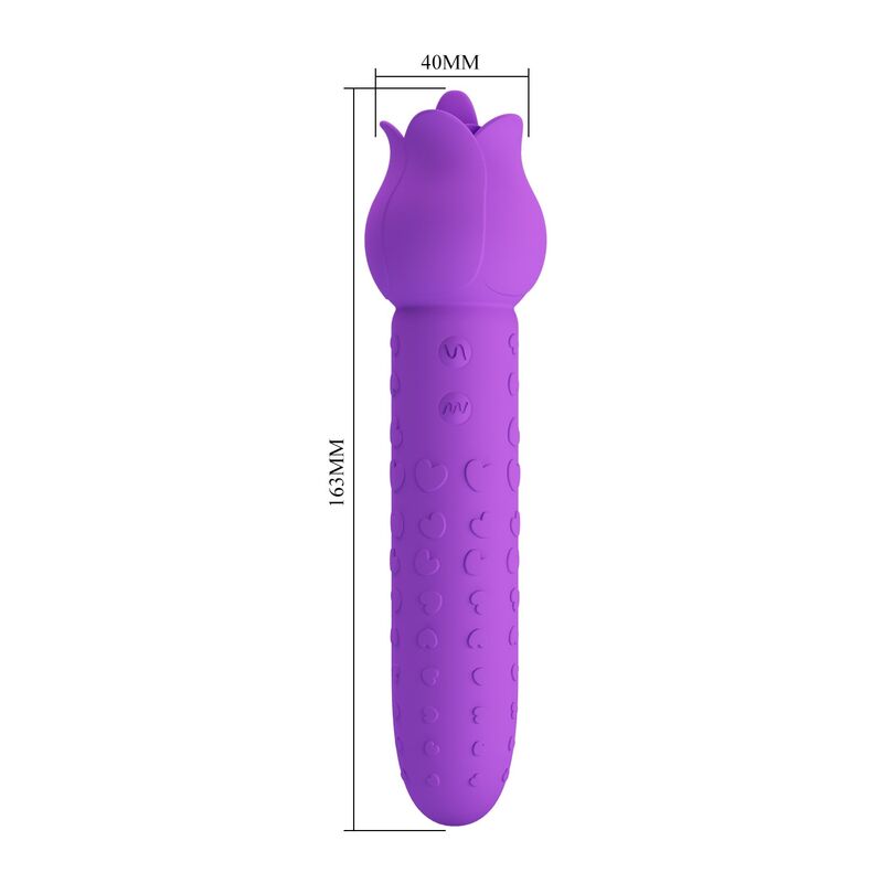 PRETTY LOVE - DANNELL UPPLADDNINGSBAR ORAL OCH KLITORISSTIMULERANDE VIBRATOR LILA