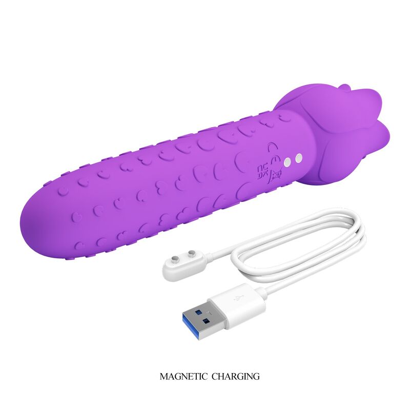 PRETTY LOVE - DANNELL UPPLADDNINGSBAR ORAL OCH KLITORISSTIMULERANDE VIBRATOR LILA