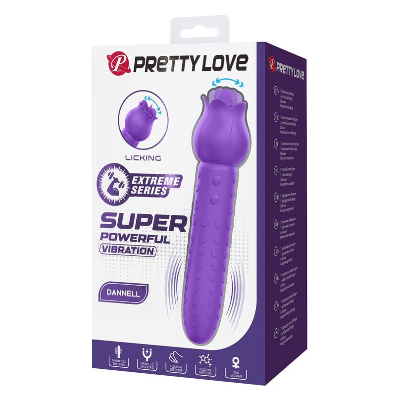 PRETTY LOVE - DANNELL UPPLADDNINGSBAR ORAL OCH KLITORISSTIMULERANDE VIBRATOR LILA