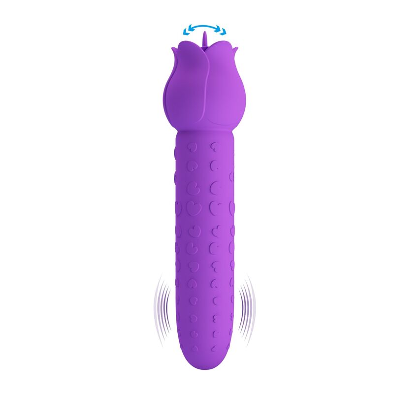 PRETTY LOVE - DANNELL UPPLADDNINGSBAR ORAL OCH KLITORISSTIMULERANDE VIBRATOR LILA