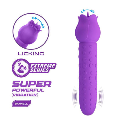 PRETTY LOVE - DANNELL UPPLADDNINGSBAR ORAL OCH KLITORISSTIMULERANDE VIBRATOR LILA