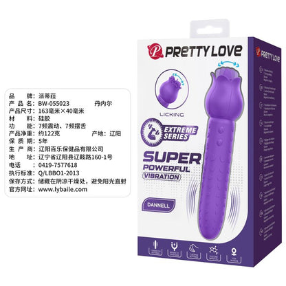 PRETTY LOVE - DANNELL UPPLADDNINGSBAR ORAL OCH KLITORISSTIMULERANDE VIBRATOR LILA
