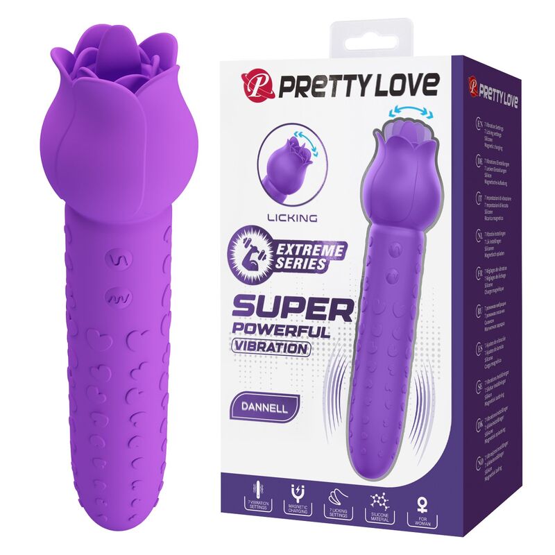 PRETTY LOVE - DANNELL UPPLADDNINGSBAR ORAL OCH KLITORISSTIMULERANDE VIBRATOR LILA