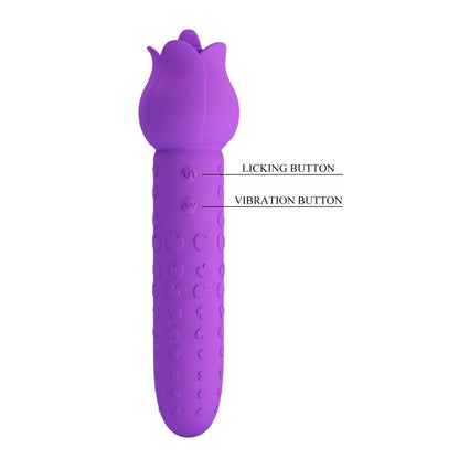 PRETTY LOVE - DANNELL UPPLADDNINGSBAR ORAL OCH KLITORISSTIMULERANDE VIBRATOR LILA
