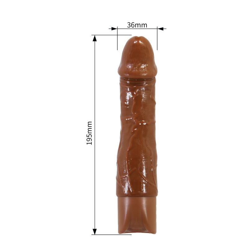 PRETTY LOVE - DONALD REALISTISK VIBRATOR 19,5 CM Ø 4 CM BRUN