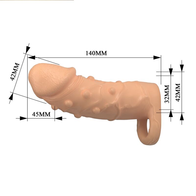 PRETTY LOVE - DORT PENIS EXTENSION SLEEVE 14 CM Ø 4 CM NATURAL