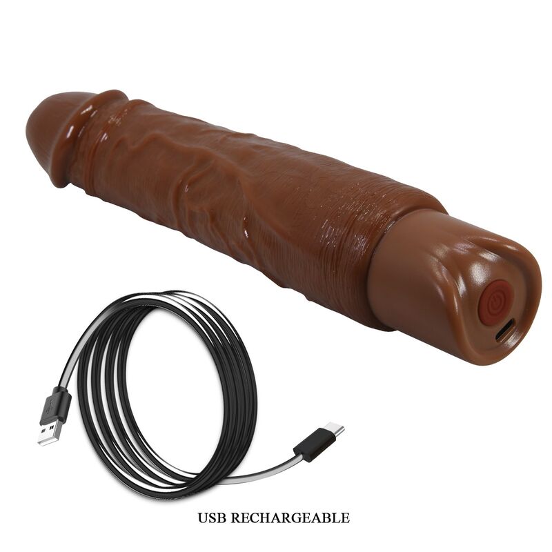 PRETTY LOVE - DUKE REALISTISK VIBRATOR 23,5 CM Ø 4,8 CM BRUN