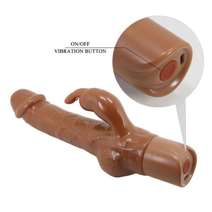PRETTY LOVE - ELLISON REALISTISK KANINVIBRATOR 22,6 CM Ø 4,2 CM BRUN