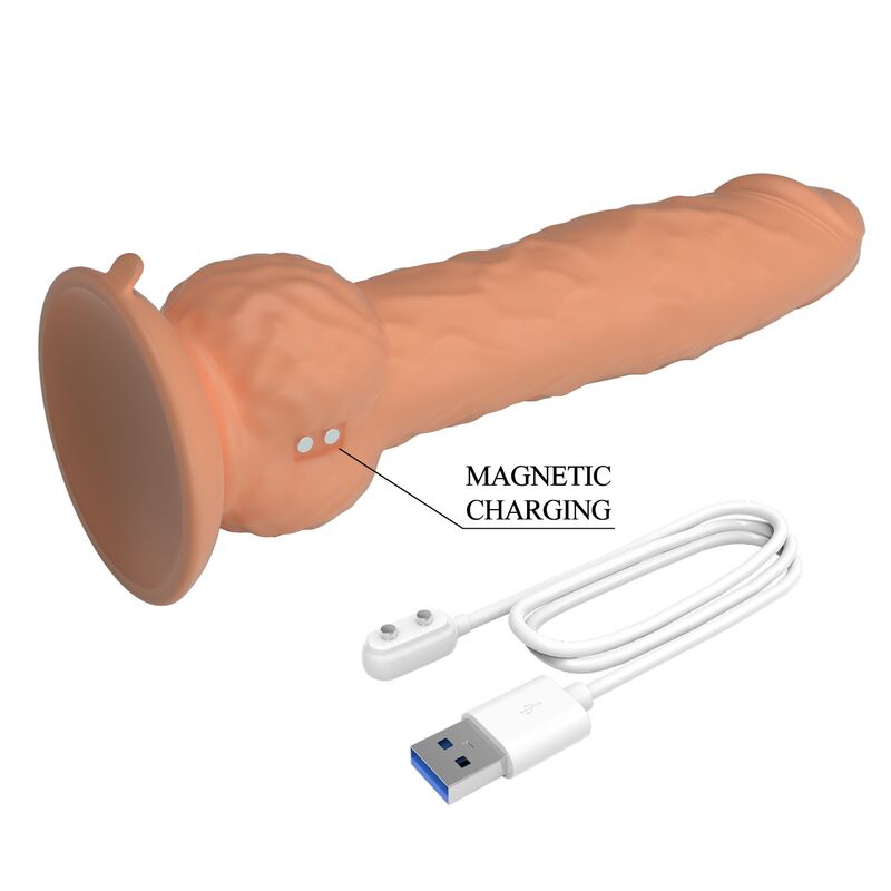 PRETTY LOVE - EREN THRUSTING VIBRATING DILDO 20,5 CM Ø 4,5 CM NATURLIG