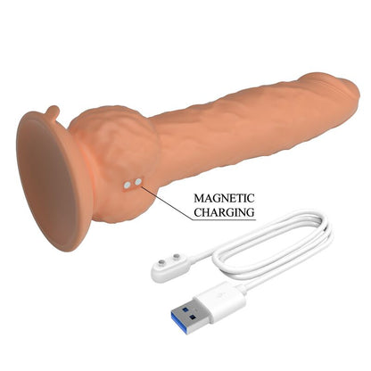 PRETTY LOVE - EREN THRUSTING VIBRATING DILDO 20,5 CM Ø 4,5 CM NATURLIG
