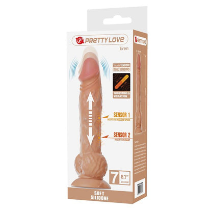 PRETTY LOVE - EREN THRUSTING VIBRATING DILDO 20,5 CM Ø 4,5 CM NATURLIG