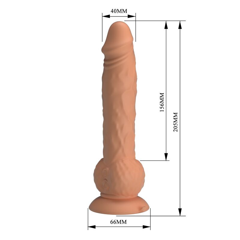 PRETTY LOVE - EREN THRUSTING VIBRATING DILDO 20,5 CM Ø 4,5 CM NATURLIG