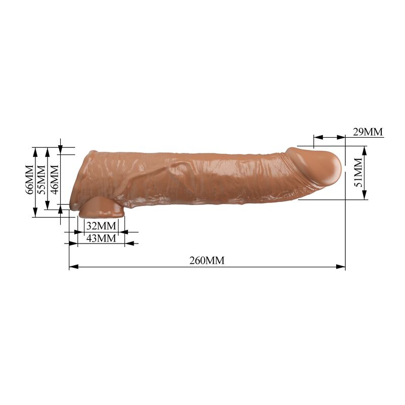 PRETTY LOVE - JUSTERBAR PENISFÖRLÄNGARE 26 CM Ø 4 CM NATURLIG